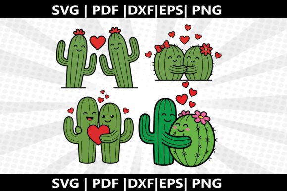 Cactus Couple SVG Cricut Cut File
