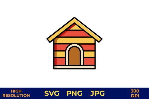Cartoon Dog House Vector Illustration