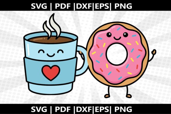 Coffee Donut SVG Cricut Cut File
