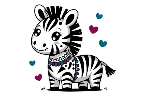 Cute Baby Zebra Vector