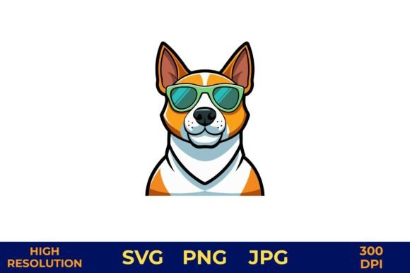 Cute Cartoon Dog with Sunglasses Vector