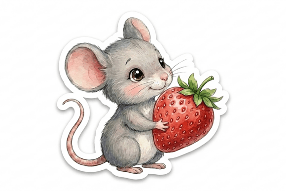 Cute Mouse Holding Strawberry Sticker: A Strategic Creative Asset for Purpose-Driven Projects