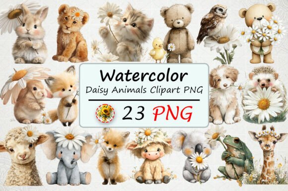 Daisy Animals Clipart PNG: A Versatile Asset for Creative Projects