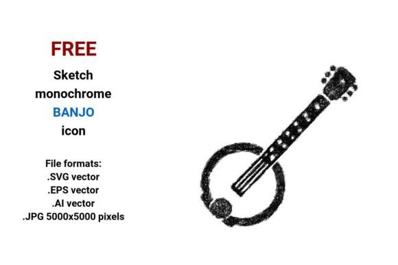 FREE Sketch Banjo Icon: A Versatile Resource for Designers and Creators
