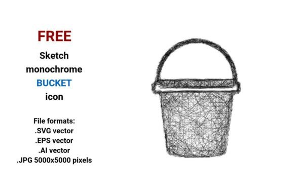 FREE Sketch Bucket Icon — Clean, Scalable & Versatile