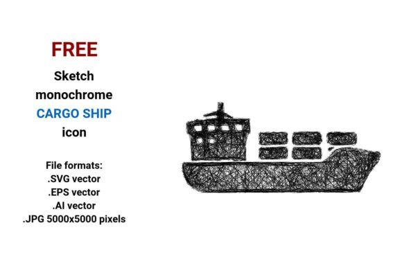 Free Sketch Cargo Ship Icon