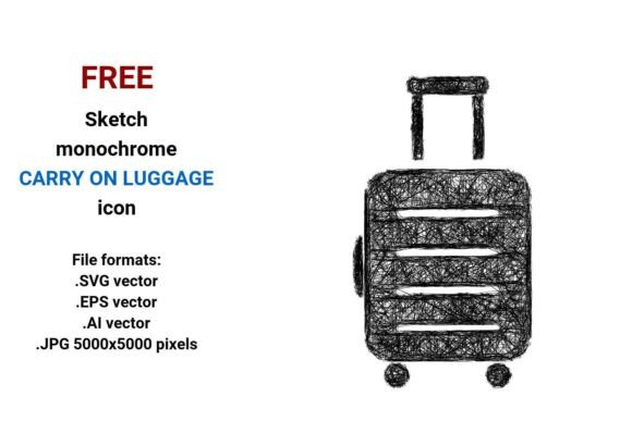 FREE Sketch Carry on Luggage Icon: A Versatile Tool for Designers and Marketers