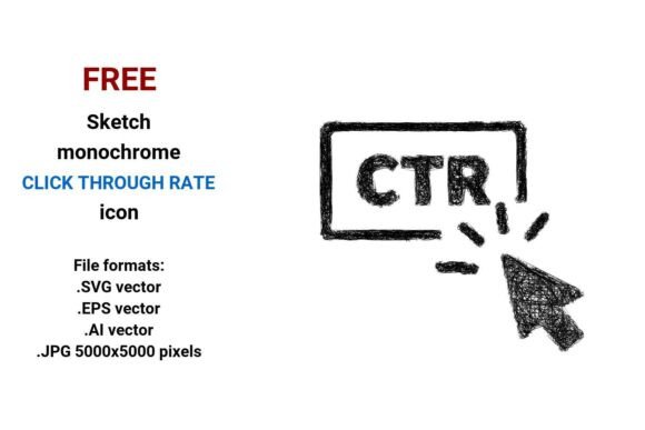 FREE Sketch Click Through Rate Icon: A Versatile Design Element for Digital Projects