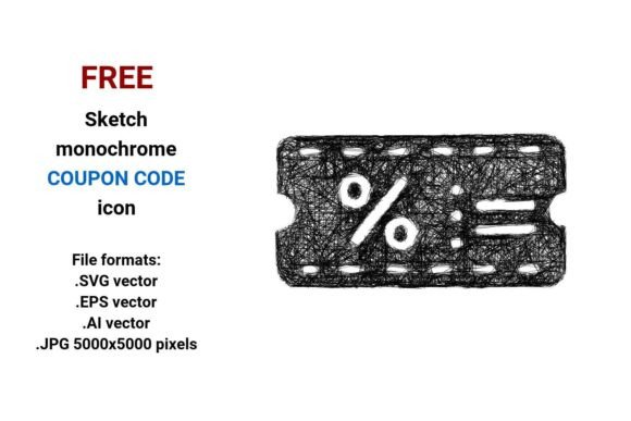 FREE Sketch Coupon Code Icon: A Versatile Design Resource for Creatives and Businesses
