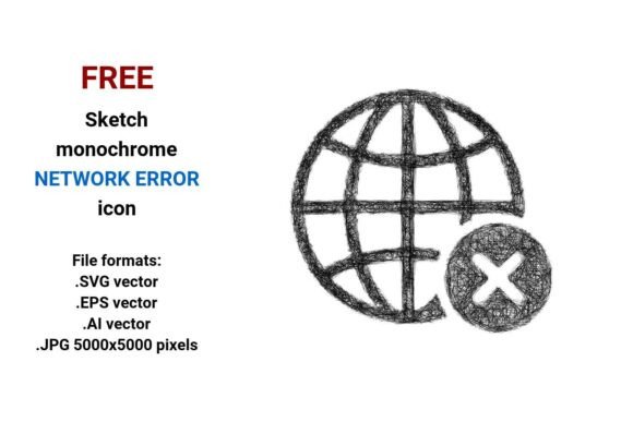 Free Sketch Network Error Icon