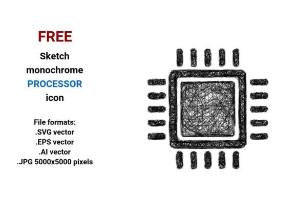 Free Sketch Processor Icon: High-Quality Vector & Raster Files for Designers and Developers