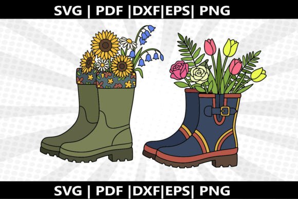 Gardening Boots SVG Cut File