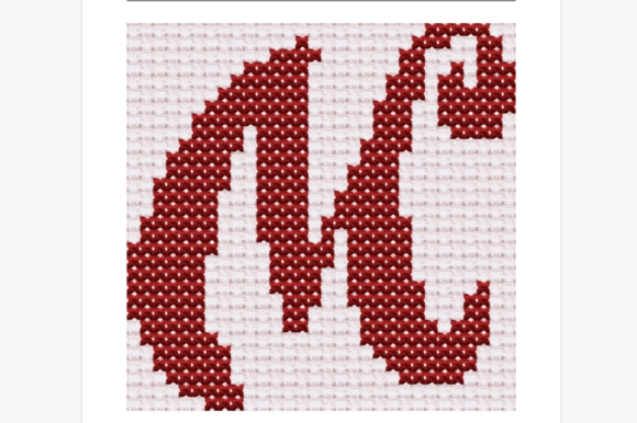 Letter M Monogram Alphabet Chart Cross