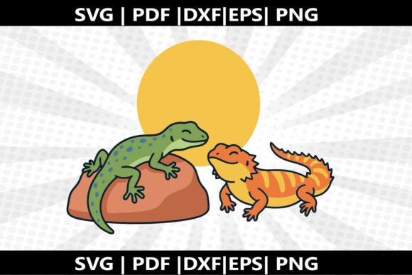 Lizard Sunning SVG Cricut Cut File