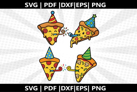 Party Pizza Slice SVG Cut File