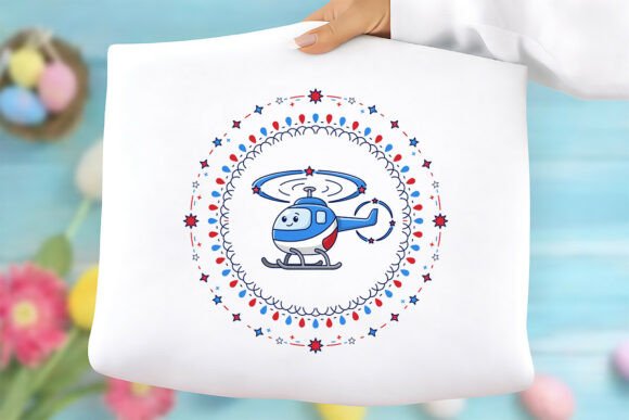 Patriotic Cute Helicopter PNG