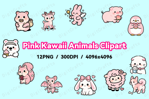 Pink Kawaii Animals PNG Clipart Bundle: A Game-Changer for Modern Creatives
