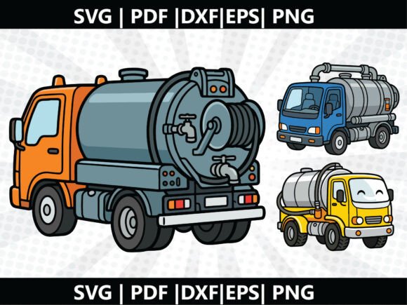 Vacuum Truck SVG Cricut Cut File